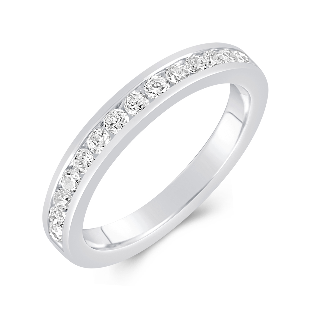 Lucy Half Set 0 50ct Channel Set Diamond Wedding And Eternity Ring