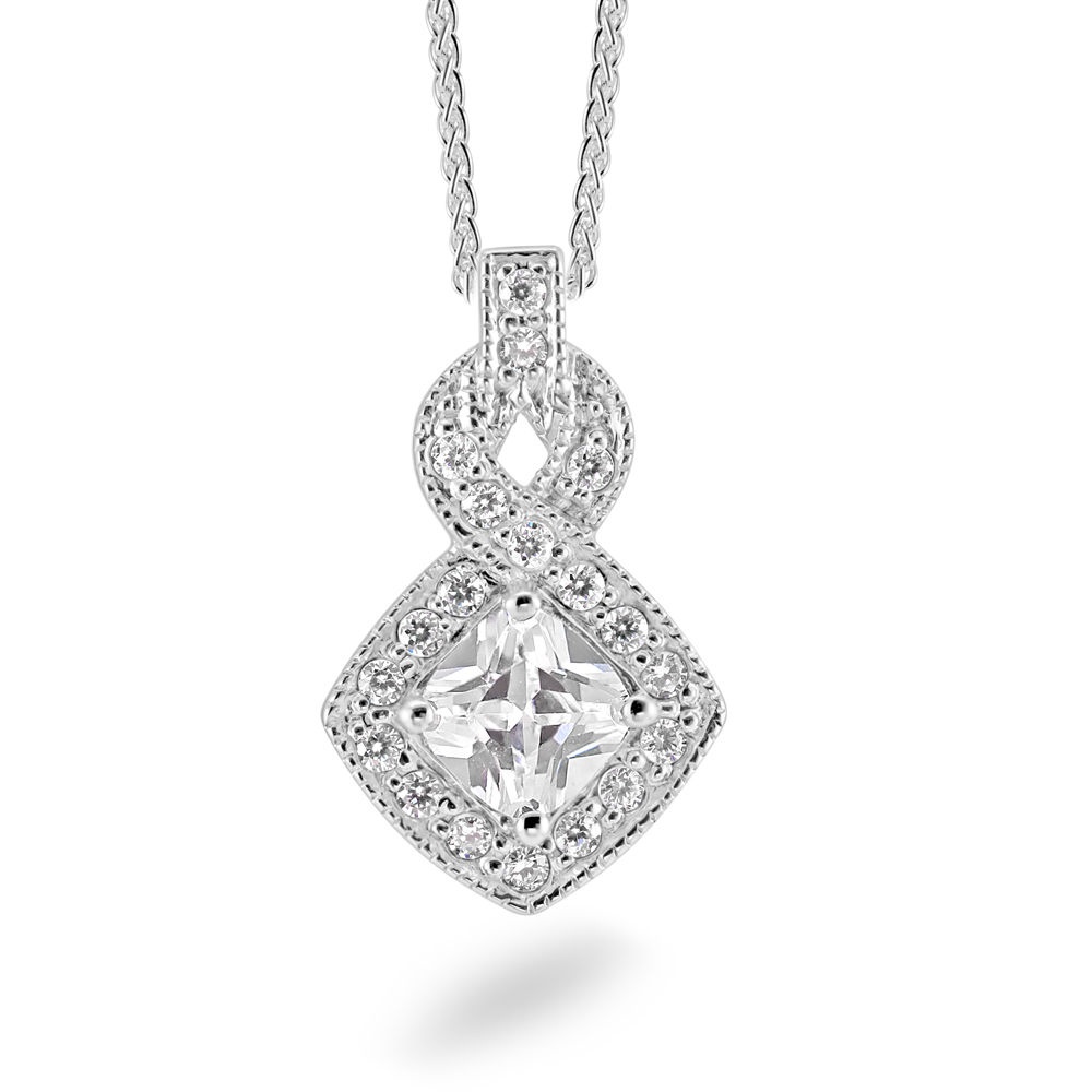 Sterling Silver Pendant – Cubic Zirconia