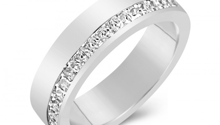 Eternity Ring Channel Set Princess Cut Diamonds